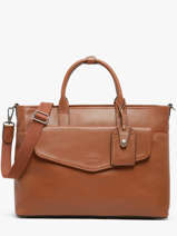 Leather Flandres Briefcase 1 Compartment Flandres Etrier Brown flandres EFLA8231