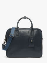 Leather Frandres Briefcase 2 Compartments Etrier Blue flandres EFLA8252