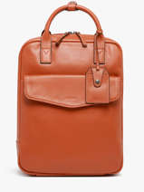 Sac  Dos Business Flandres 1 Compartiment Cuir Etrier Orange flandres EFLA8271