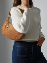 Sac Port paule Altesse Suede Cuir Etrier Marron altesse suede EASU017M-vue-porte