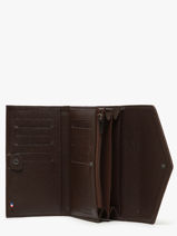 Leather Madras Wallet Purse Etrier Brown madras EMAD701-vue-porte