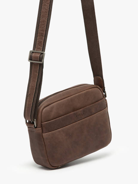 Sac Bandoulière Etrier Marron spider ESPI710M vue secondaire 2